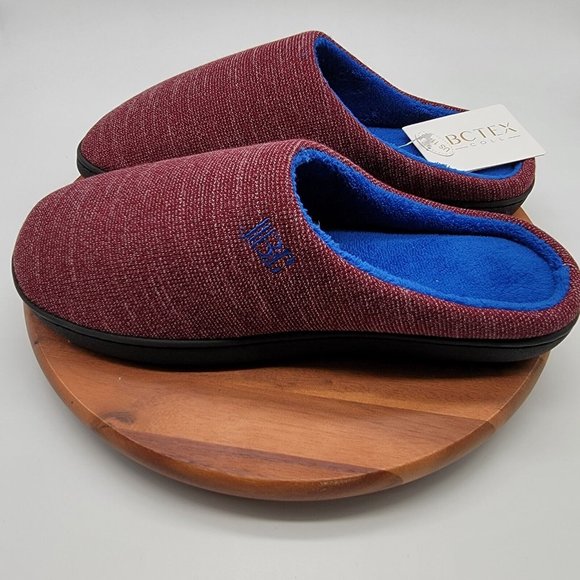 NWT BCTEX Coll Burgundy Cushioned Soft Slip On Cozy Comfy House Slipper - Picture 2 of 13